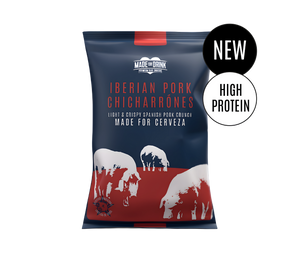 A 25g pack of Made For Drink's Iberian Pork Chicharrónes.